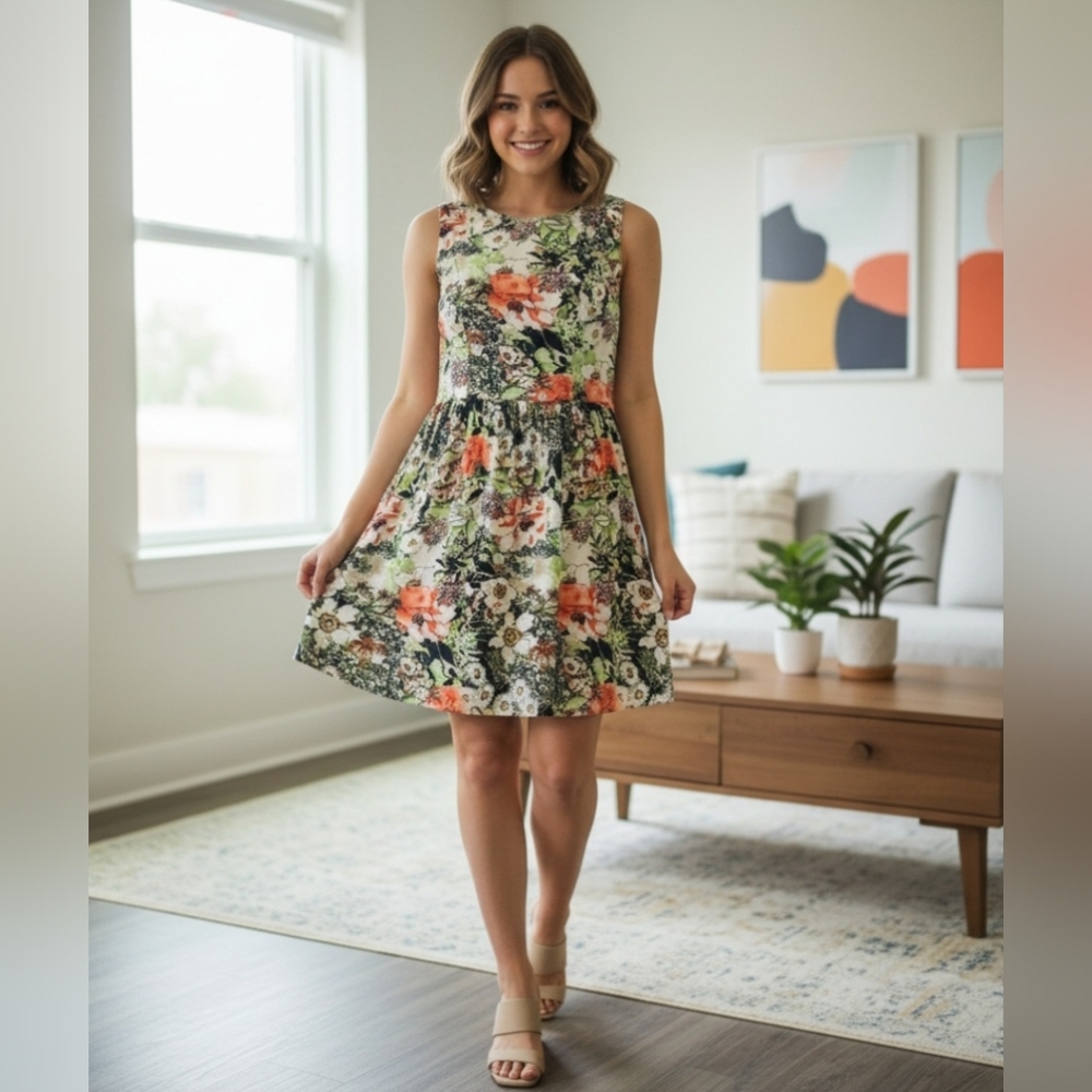 EVERLY Multicolor Floral Mini Dress